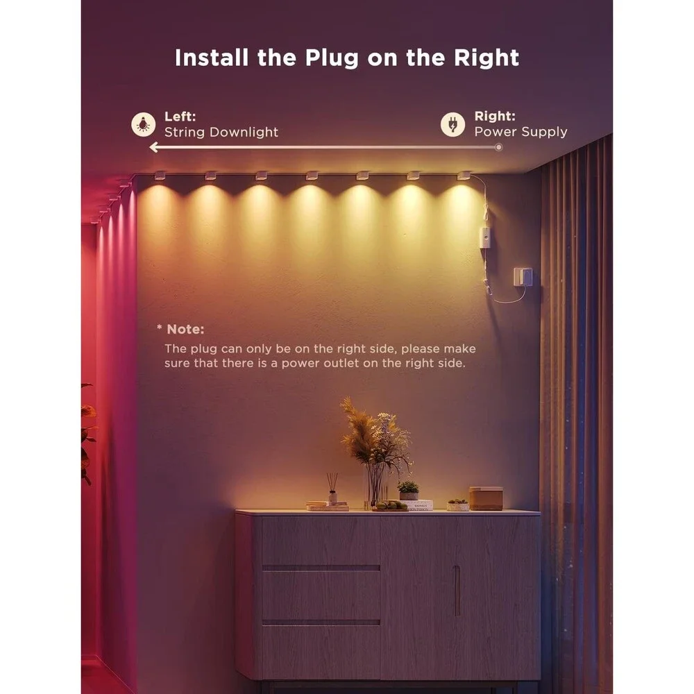 Govee RGBIC String Downlights Smart LED 9. 8ft Lights Works w Alexa Music Sync